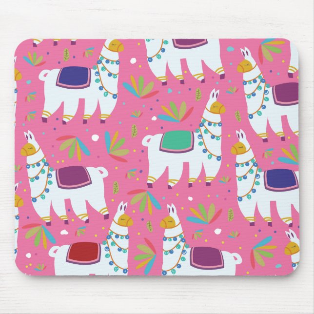 Alfombrilla De Ratón Patrón de llama lindo (Frente)