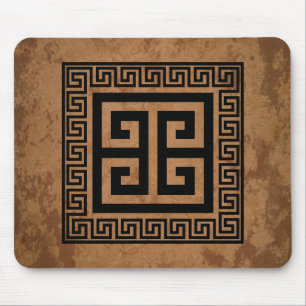Alfombrilla De Ratón Patrón de llave griega diseño negro