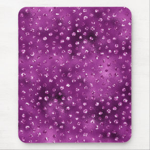 Alfombrilla De Ratón Patrón de lunares de purpurina glam ombre púrpura