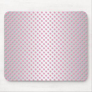 Alfombrilla De Ratón Patrón de lunares rosados y blancos plateados