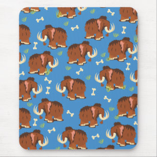Alfombrilla De Ratón Patrón de mamut dibujo animado lindo.