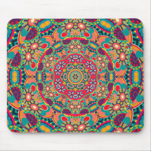 Alfombrilla De Ratón Patrón de Mandala de Caleidoscopio Ornamentado Col