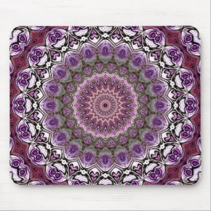 Alfombrilla De Ratón Patrón de mandala de caleidoscopio rosa amatista