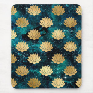 Alfombrilla De Ratón Patrón de Mandala Dharma de Galaxia Dorada y Verde