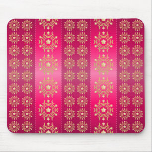 Alfombrilla De Ratón Patrón de Mandala Oriental de Fuchsia