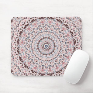 Alfombrilla De Ratón Patrón de mandala rosa y azul boho