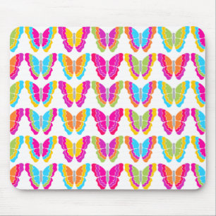 Alfombrilla De Ratón Patrón de mariposa arco iris crudo