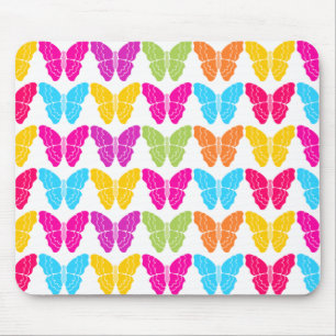Alfombrilla De Ratón Patrón de mariposa de arco iris brillante