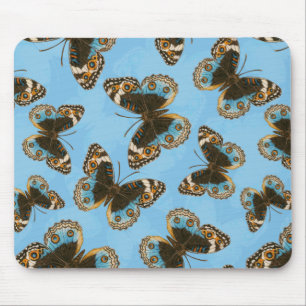Alfombrilla De Ratón Patrón de mariposa de Blue Pansy
