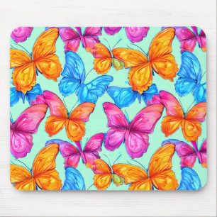 Alfombrilla De Ratón Patrón de mariposas coloridas