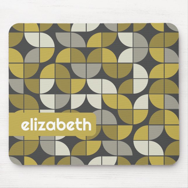 Alfombrilla De Ratón Patrón de media luna de moda MCM con bloque de nom (Frente)