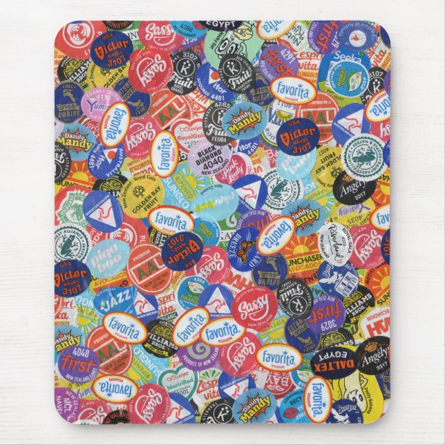 Alfombrilla De Ratón Patrón de Montaje de Pegatinas de Frutas (Frente)