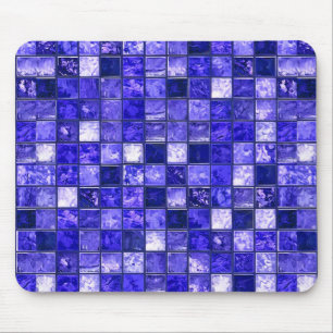 Alfombrilla De Ratón Patrón de mosaico azul