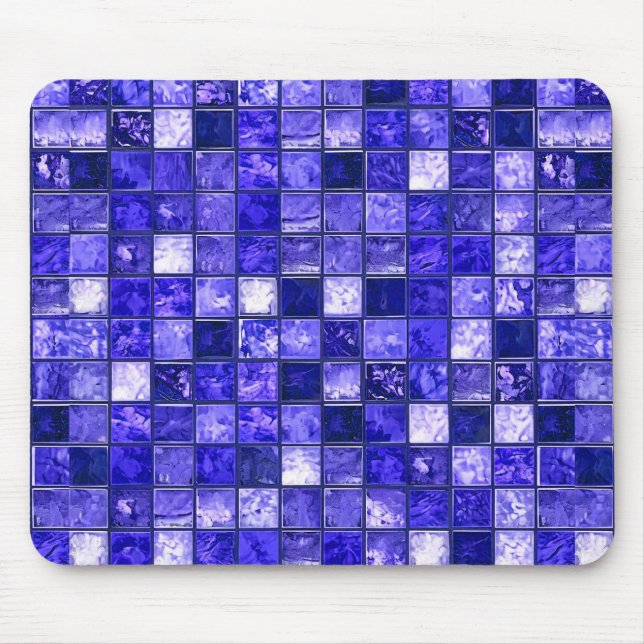 Alfombrilla De Ratón Patrón de mosaico azul (Frente)