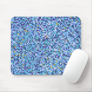 Alfombrilla De Ratón Patrón de mosaico cuadrado de tonos azules