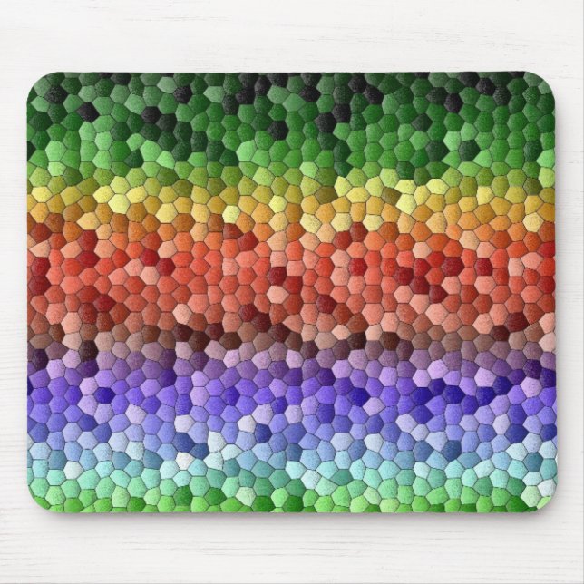 Alfombrilla De Ratón Patrón de mosaico del arco iris (Frente)