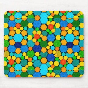 Alfombrilla De Ratón Patrón de mosaico geométrico abstracto