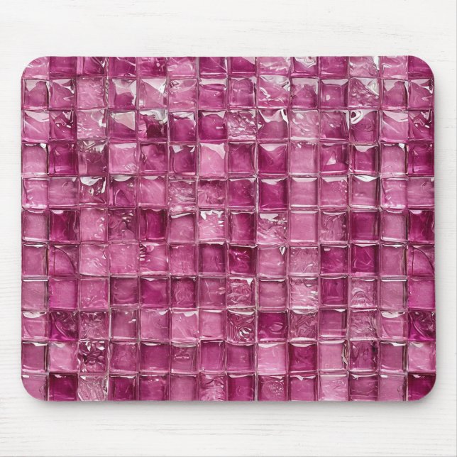 Alfombrilla De Ratón Patrón de mosaico rosa (Frente)