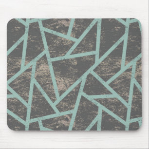 Alfombrilla De Ratón Patrón de mosaico verde pálido y gris