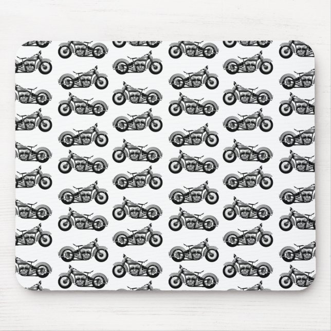 Alfombrilla De Ratón Patrón de motocicleta de época (Frente)