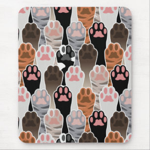 Alfombrilla De Ratón Patrón de muchas paradas de gato