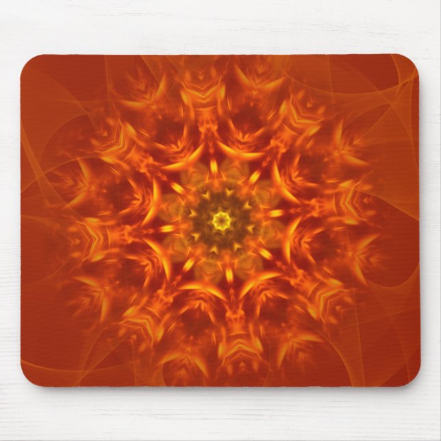 Alfombrilla De Ratón Patrón de Naranja de luz solar Mousepad Mandala (Frente)