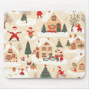 Alfombrilla De Ratón Patrón de Navidades de madera de época (19)