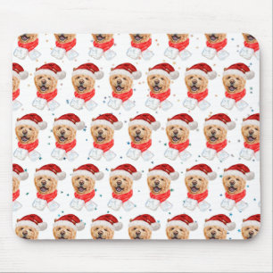 Alfombrilla De Ratón Patrón de Navidades de perros de raza blanca