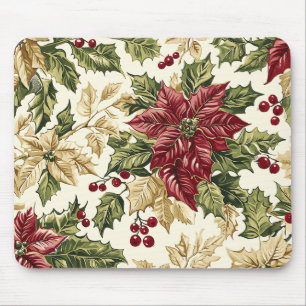 Alfombrilla De Ratón Patrón de Navidades florales de Poinsettia (17)