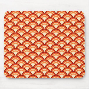 Alfombrilla De Ratón Patrón de onda Art Deco - naranja de mandarina