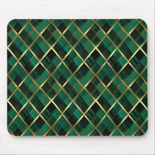 Alfombrilla De Ratón Patrón De Oro Y Placa Verde Para navidades