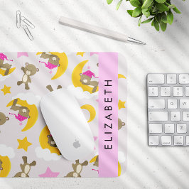 Alfombrilla De Ratón Patrón De Osos, Osos De Teddy, Estrellas, Tu Nombr