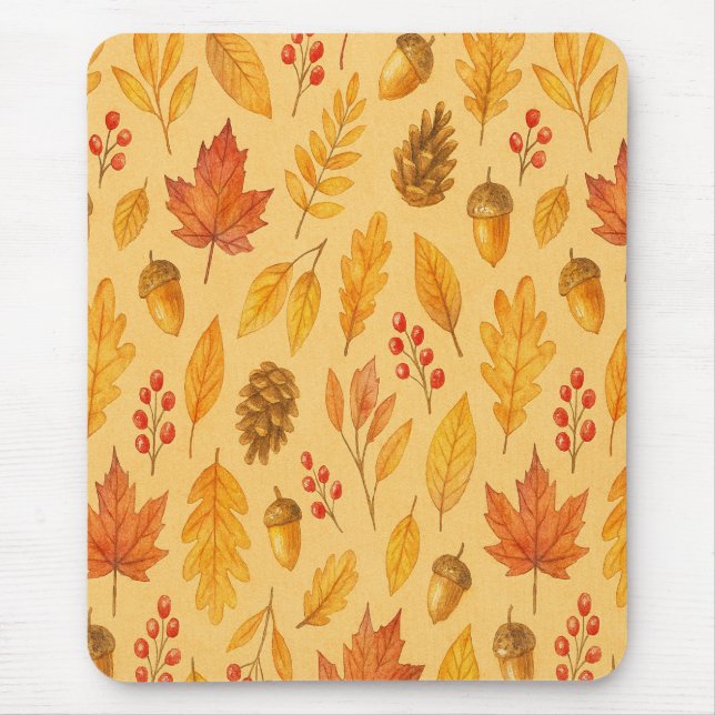 Alfombrilla De Ratón Patrón de otoño natural (Frente)