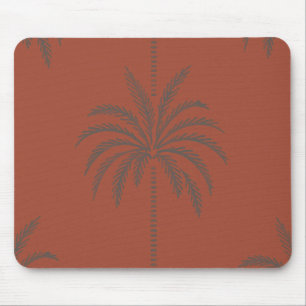 Alfombrilla De Ratón Patrón de palmera tropical minimalista en terracot