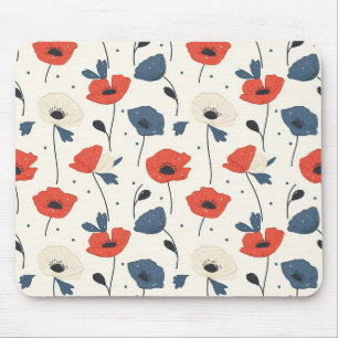 Alfombrilla De Ratón Patrón de paneles acuáticos - rojo, azul y blanco