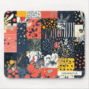 Alfombrilla De Ratón Patrón de parchwork floral vintage (7)