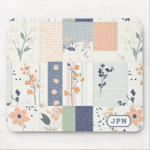 Alfombrilla De Ratón Patrón de parchwork floral vintage - Pastel (4)