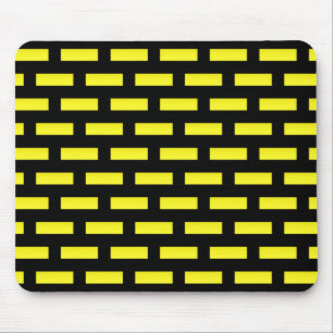 Alfombrilla De Ratón Patrón de pared negro y amarillo