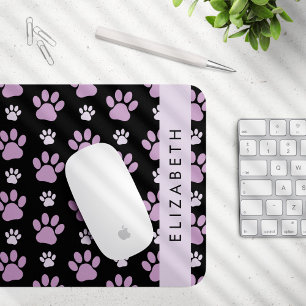 Alfombrilla De Ratón Patrón De Patas, Patas De Lilac, Perros, Tu Nombre