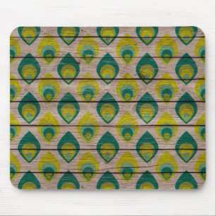 Alfombrilla De Ratón Patrón De Peacock En El Mousepad De Madera