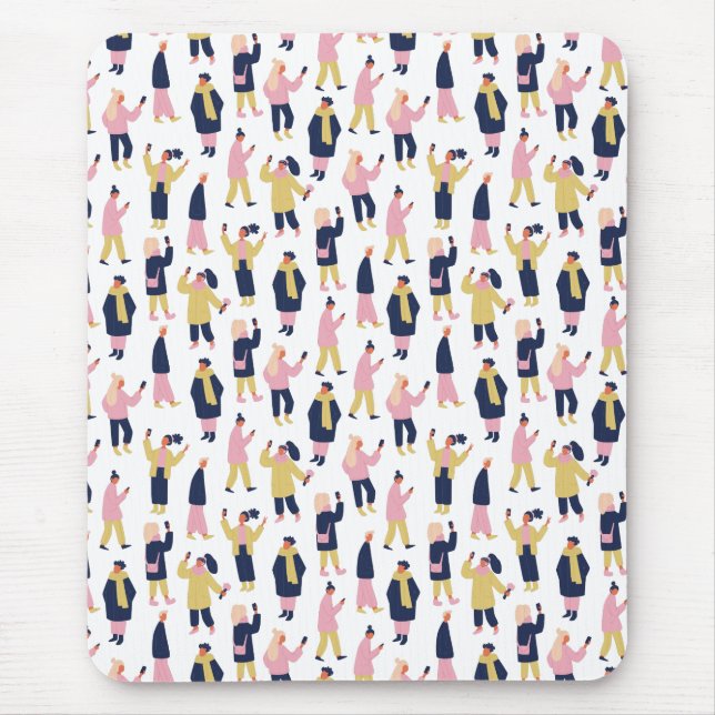 Alfombrilla De Ratón Patrón de personas de medios sociales (Frente)