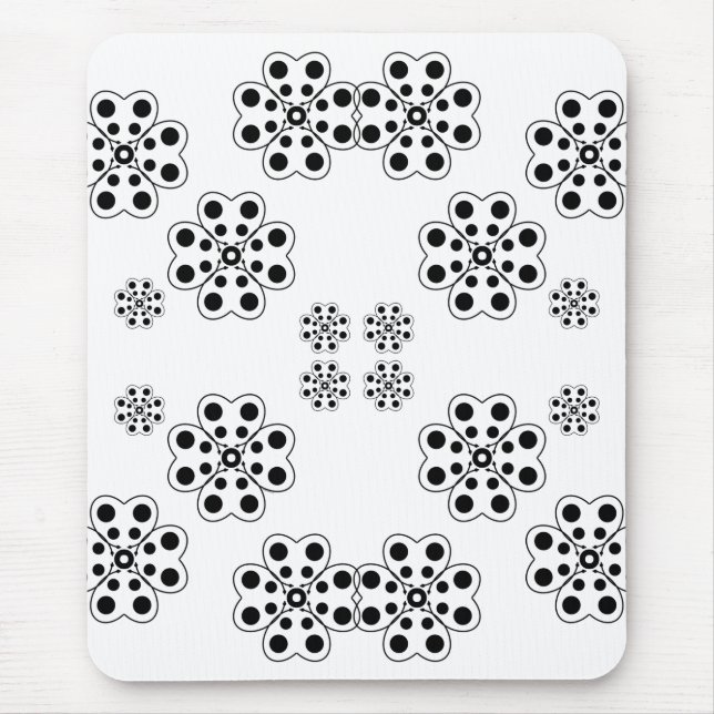 Alfombrilla De Ratón Patrón de Petales de Punto de Polka (Frente)