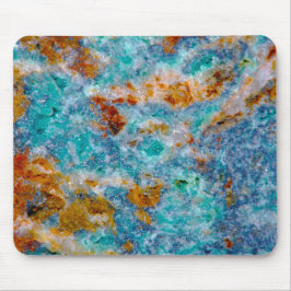 Alfombrilla De Ratón Patrón de Piedra de Mármol azul y marrón