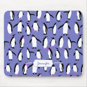 Alfombrilla De Ratón Patrón de pingüino de invierno