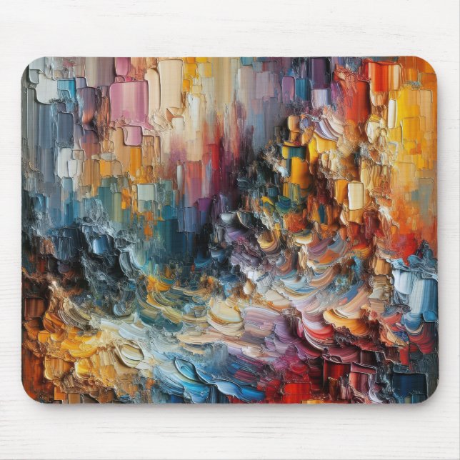 Alfombrilla De Ratón Patrón de pintura gruesa de textura (Frente)