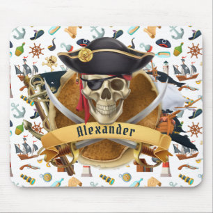 Alfombrilla De Ratón Patrón de pirata perfecto PERSONALIZAR 