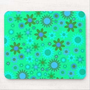 Alfombrilla De Ratón Patrón de Poder de Flor Verde Brillante
