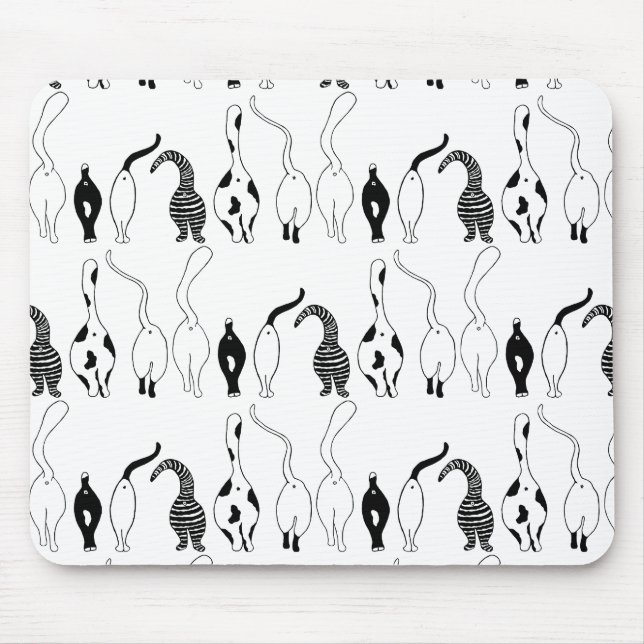Alfombrilla De Ratón Patrón de puntas de gato (Frente)