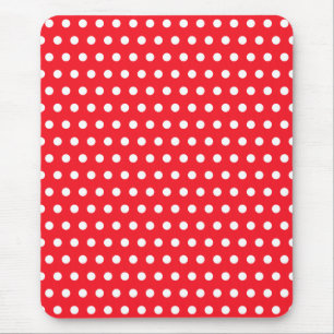 Alfombrilla De Ratón Patrón de puntos de polka rojo y blanco. Delicioso