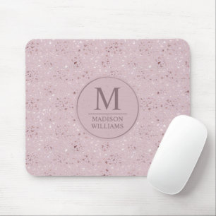 Alfombrilla De Ratón Patrón de purpurina dorada rosa pastel suave perso